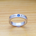記念の文字が入る銀製の指輪　ベビーリング
