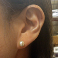 真珠のピアス　一粒真珠のシンプルなピアス