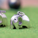 丸型ゾウペンダント　動物モチーフの銀製ペンダント