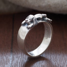 いぬリング3　シルバー製犬モチーフの指輪
