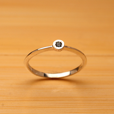 石入りの細い指輪 | SAABIN SILVER