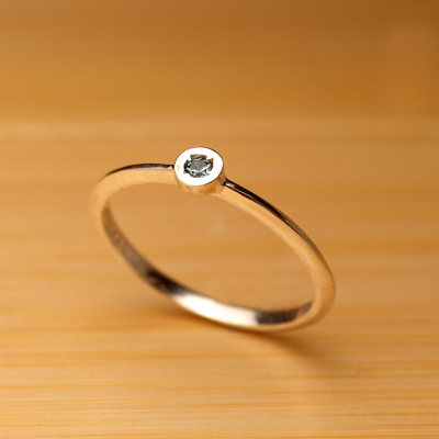 石入りの細い指輪 | SAABIN SILVER
