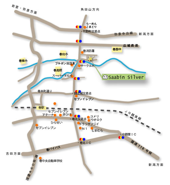 サービンシルバー新潟市周辺地図